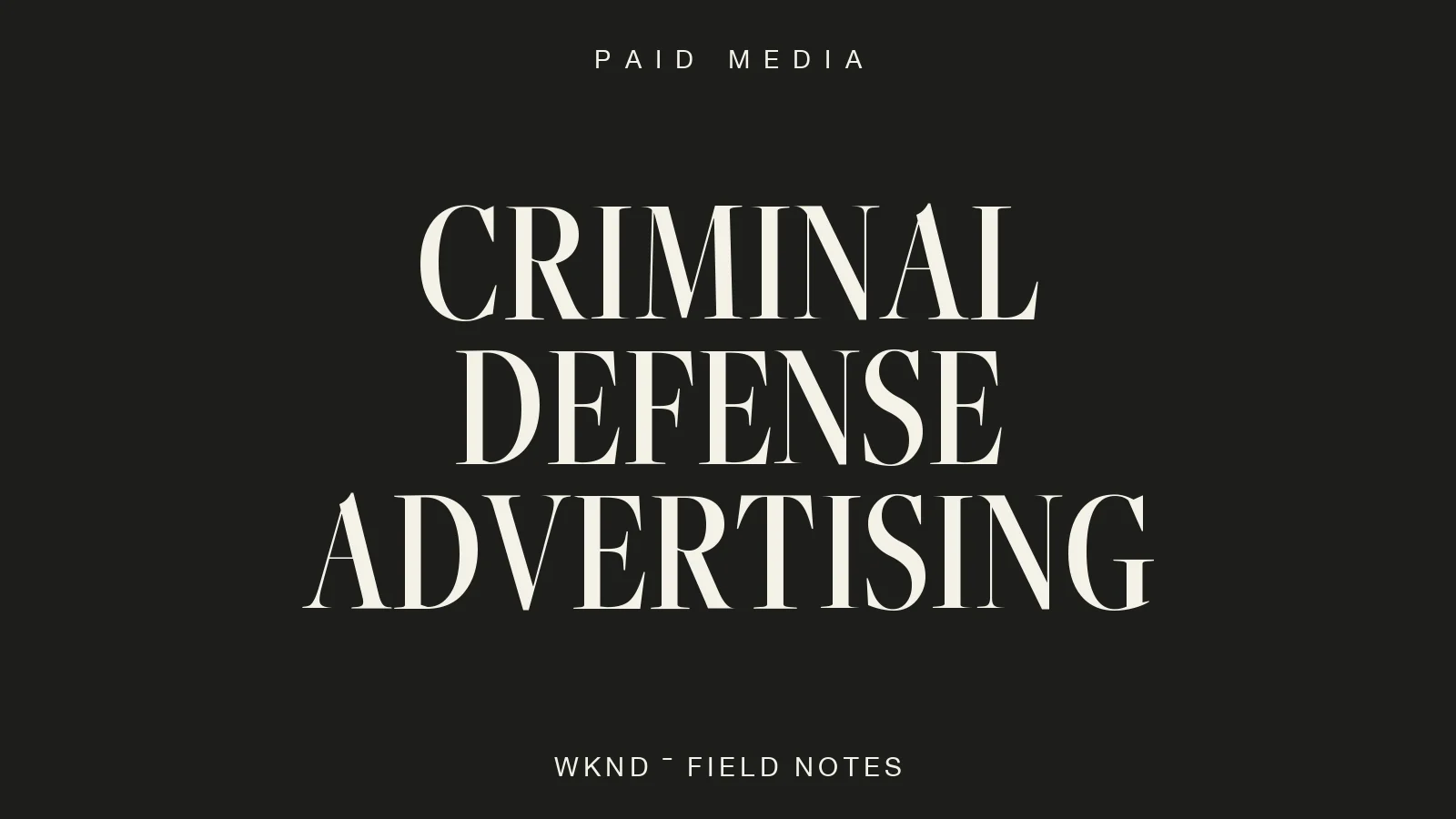 Criminal defense advertising