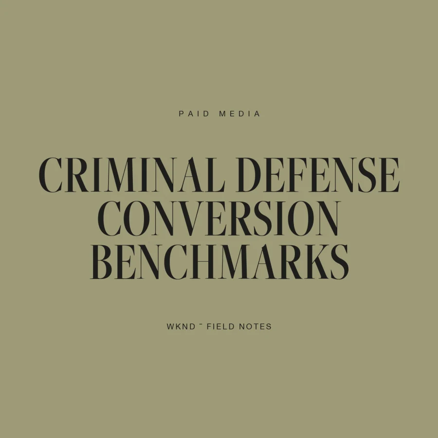 Criminal defense attorney conversion rate benchmarks